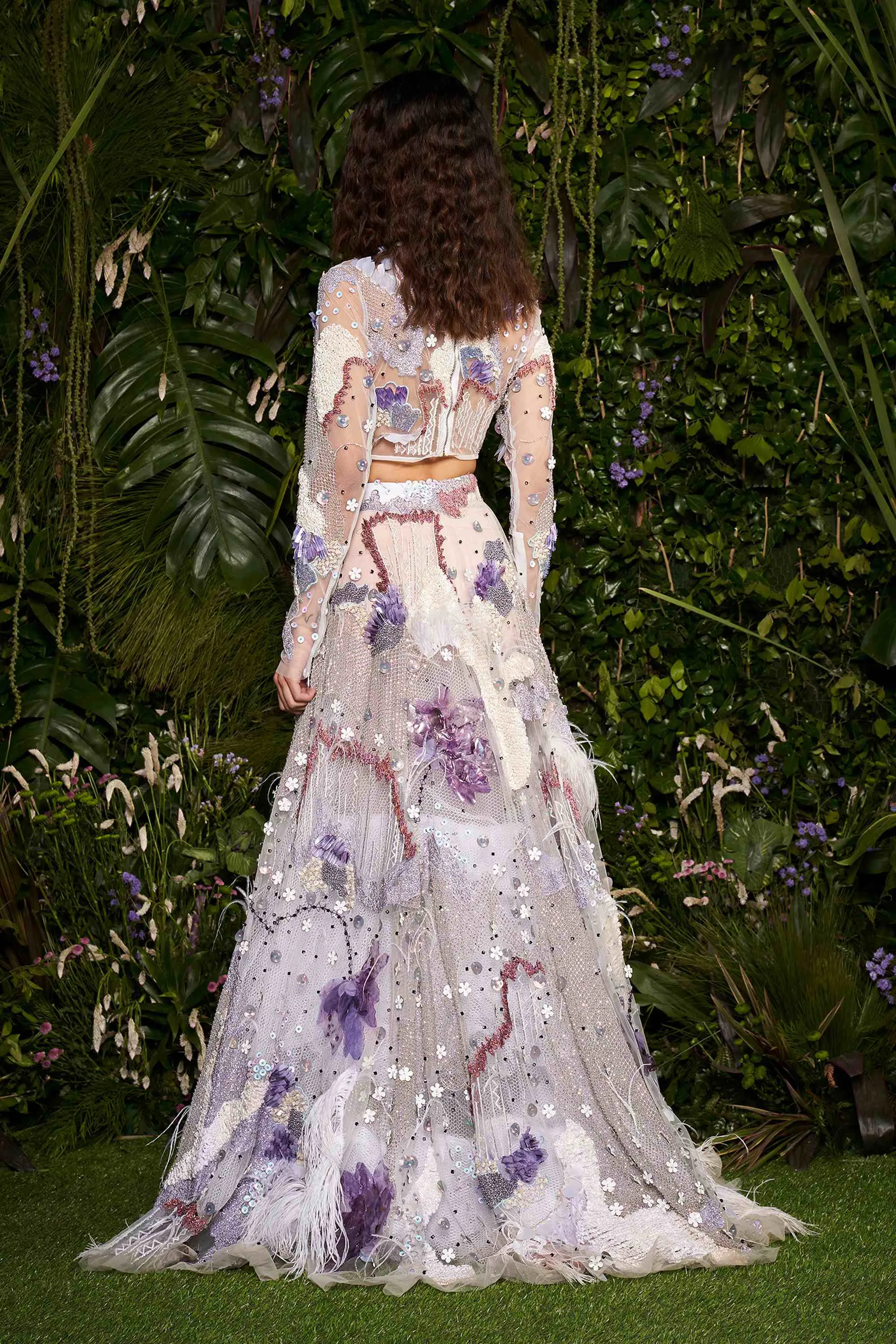 Periwinkle Elysian Lehenga with Embellished Blouse