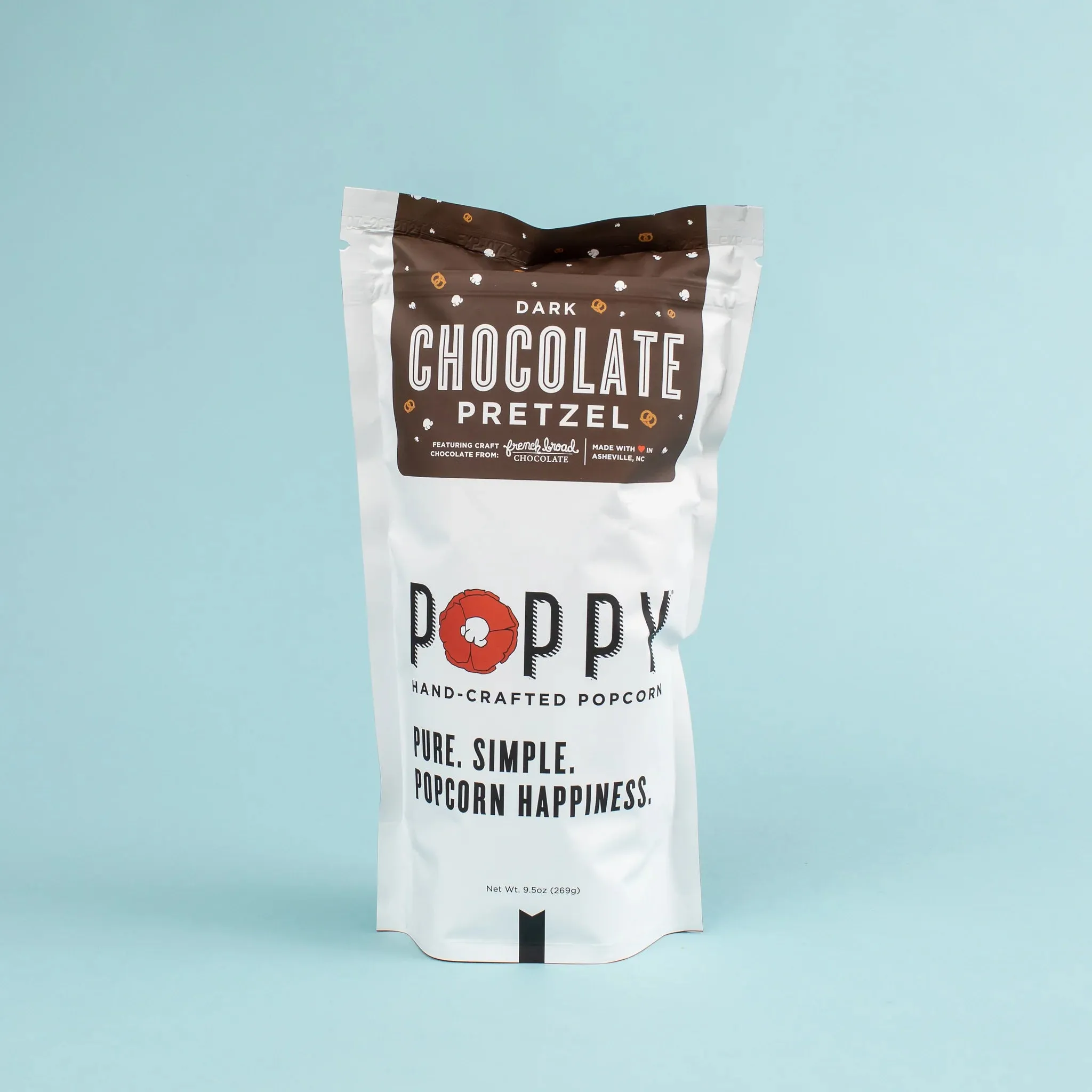 Poppy Handcrafted Popcorn-Dark Chocolate Pretzel