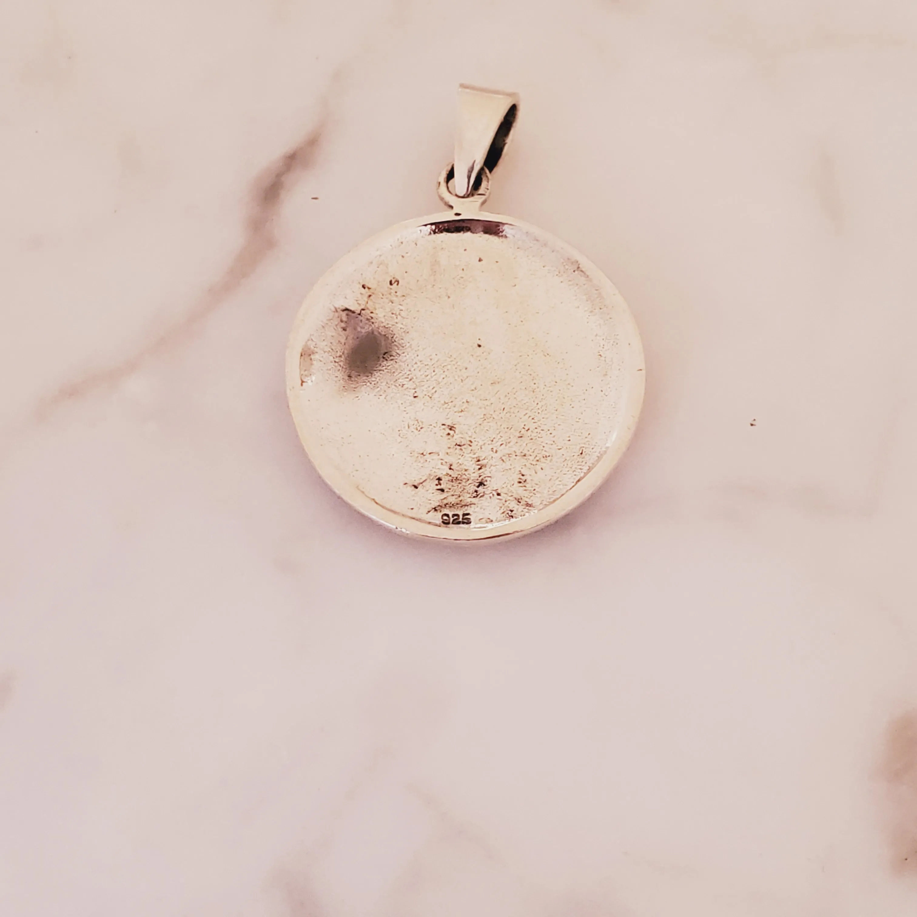 Solar Eclipse Moon Sun Stars Charm .925 Sterling Silver Pendant