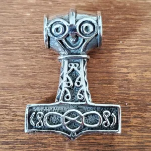 Thor's Hammer Viking Amulet .925 Sterling Silver Charm Pendant