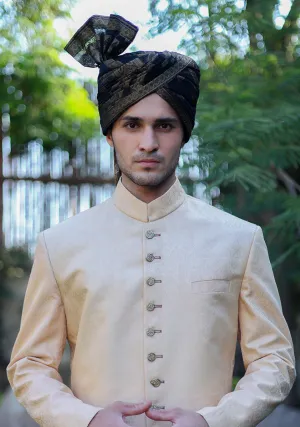 Traditional Organza Black Turban