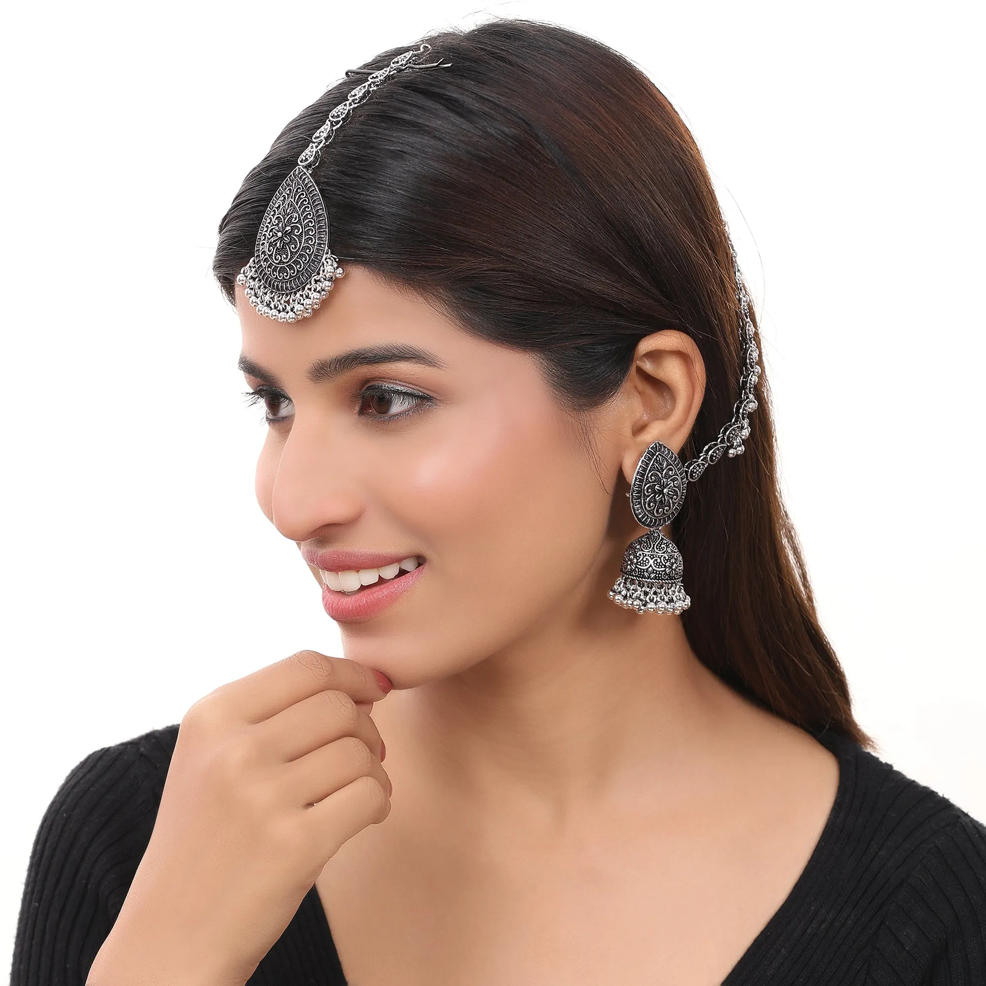Traditional Oxidized Jhumka Combo