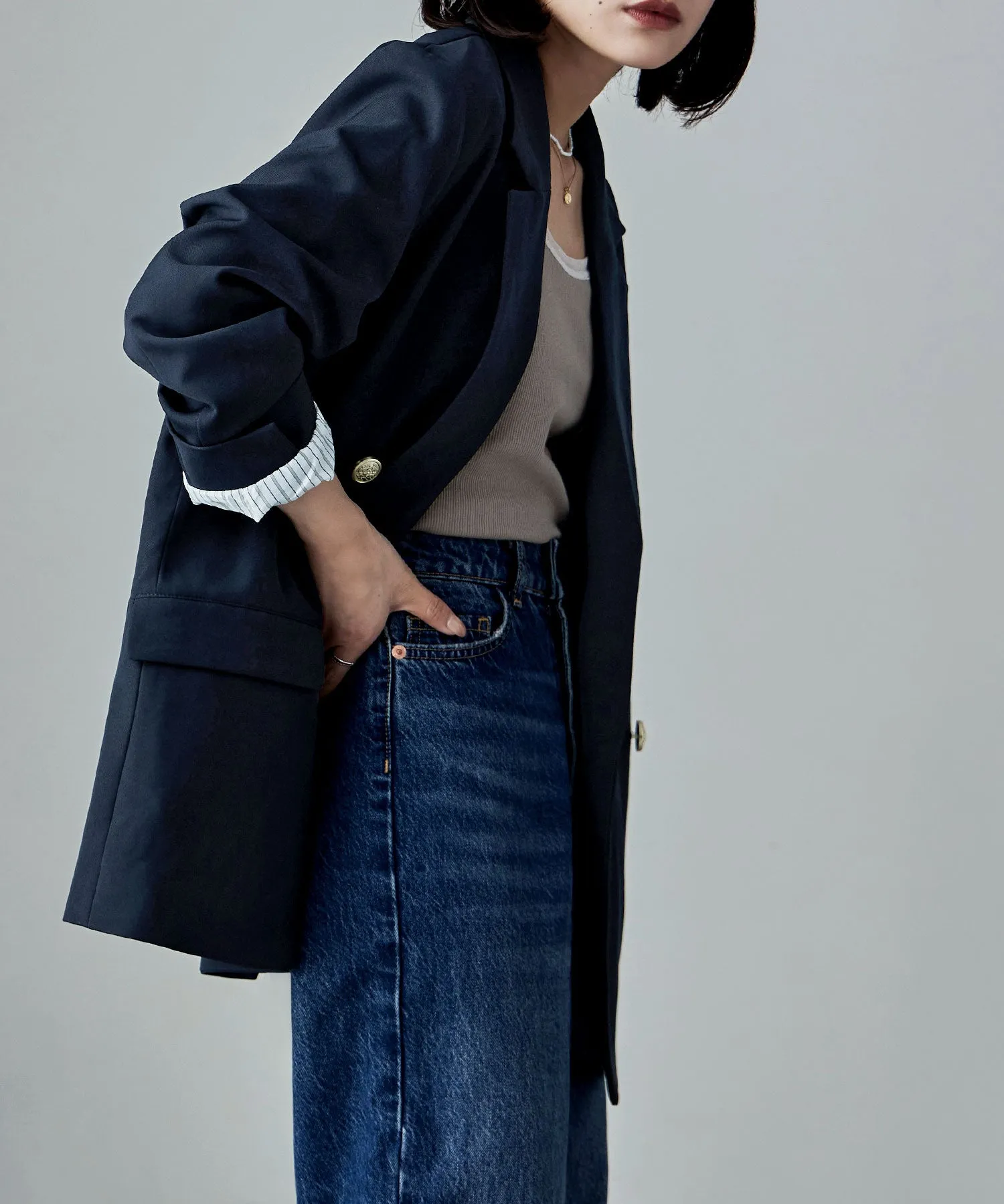 Traditional twill tailored jacket
