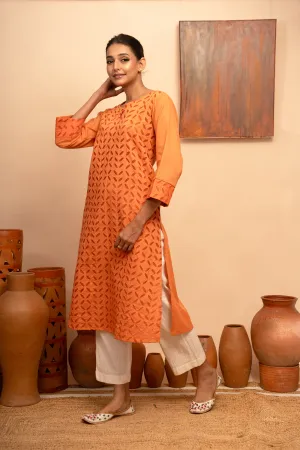 Womens Handcrafted Appliqu Regular Fit Kurta
