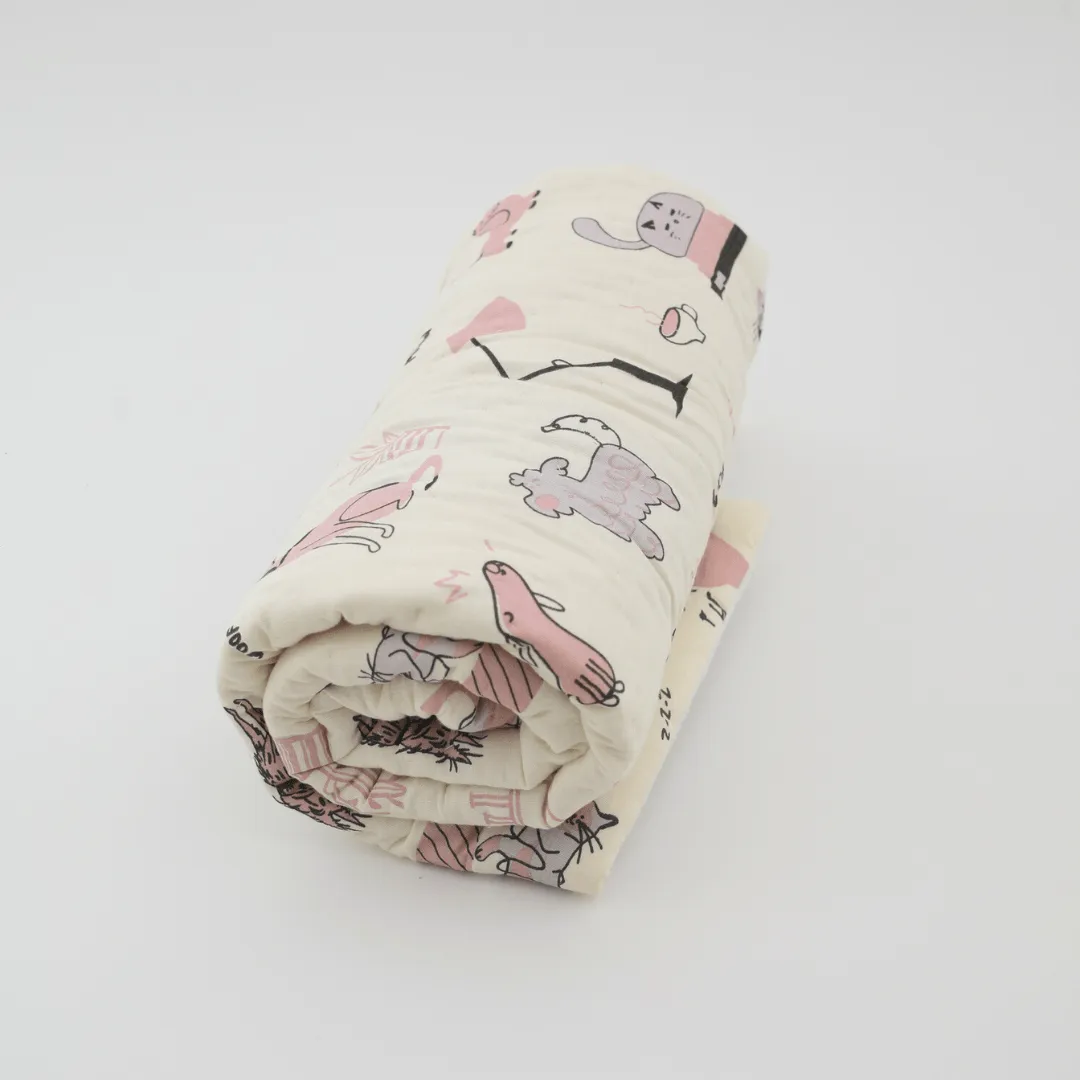 Woofles & Purrito Handcrafted Muslin Baby Quilt